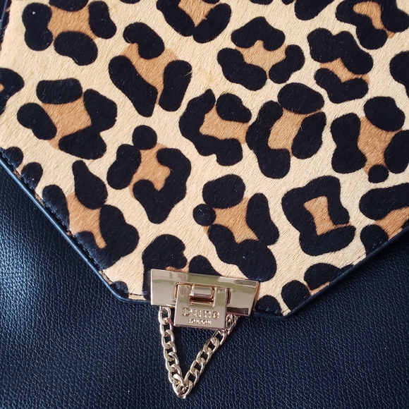 NWT Dune London Backpack Black with Calf Hair Leopard Rare main image 8